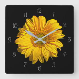 Sunflower Grey Script Numbers Wall Clock