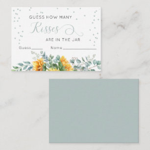 Sunflower Guess How Many Kisses Response Cards