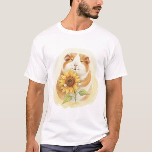 Sunflower Guinea Pig – Gentle Watercolor TinyFur  T-Shirt