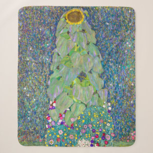 Sunflower Gustav Klimt Sherpa Blanket