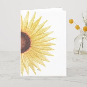 Sunflower - half thank you card
