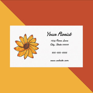 Sunflower Hand Drawn Personalise Business Card