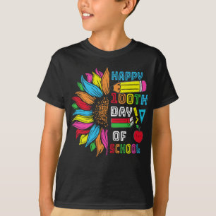Sunflower Happy 100th Day Of School T-Shirt