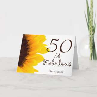 Sunflower Happy 50th Birthday Card