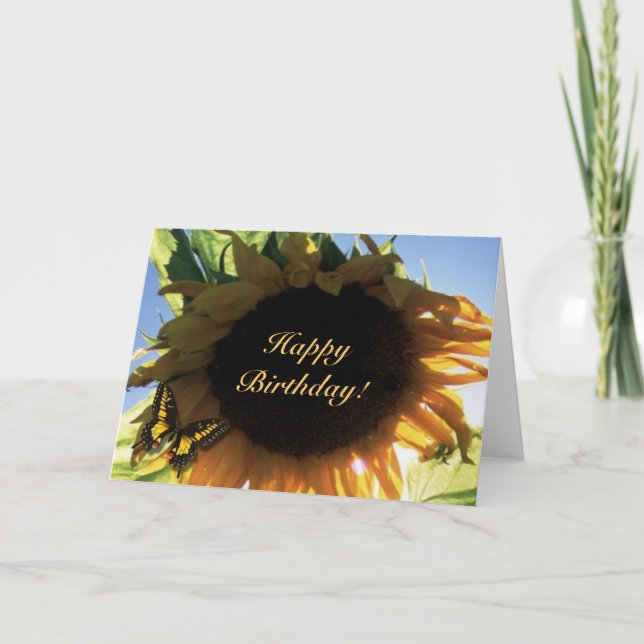 Sunflower, Happy Birthday! Card (Front)