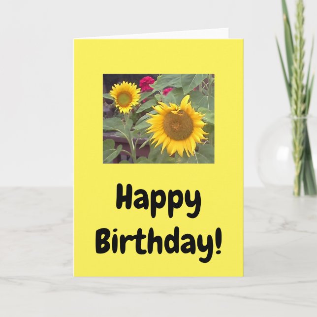 Sunflower Happy Birthday! Card (Front)