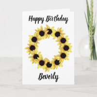 Sunflower Happy Birthday Photo
