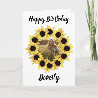 Sunflower Happy Birthday Photo Card