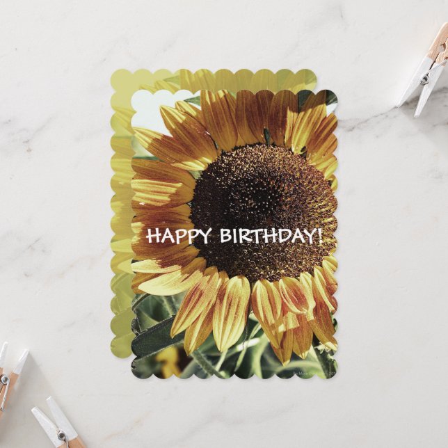 SUNFLOWER | Happy Birthday! Two Sided Card (Front/Back In Situ)