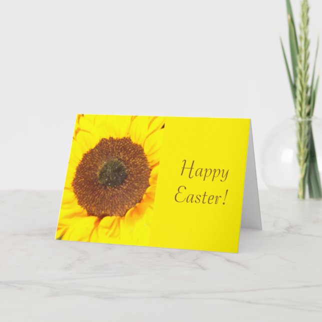 Sunflower Happy Easter Greeting Card (Front)