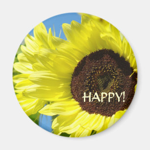 SUNFLOWER Happy! Magnets Yellow Sun Flowers