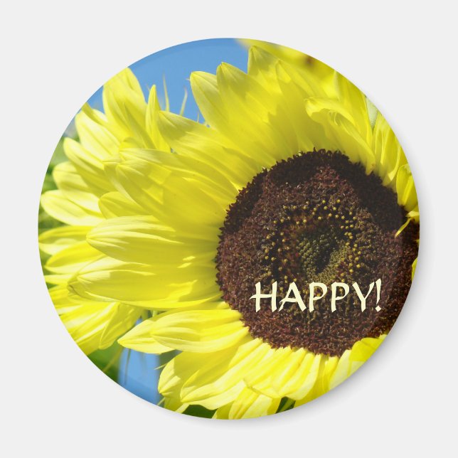 SUNFLOWER Happy! Magnets Yellow Sun Flowers (Front)