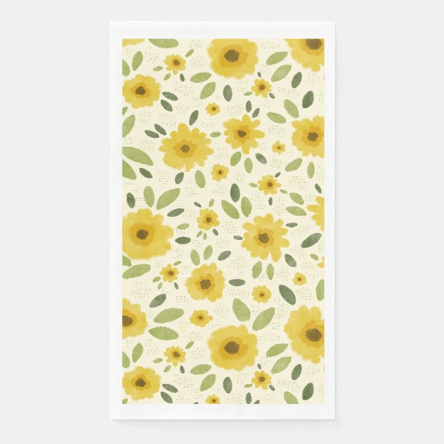 Sunflower Happy Pattern Napkin (Front)