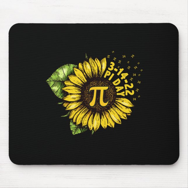 Sunflower Happy Pi Day Shirt Mathematic Math Teach Mouse Mat (Front)