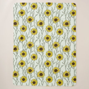 Sunflower head flower sherpa blanket