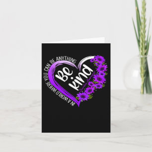 Sunflower Heart Be Kind Purple Overdose Awareness  Card