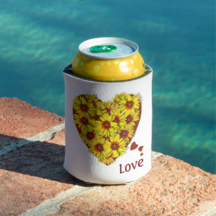 Sunflower Heart Can Cooler