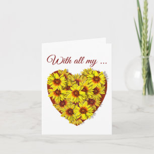 Sunflower Heart Folded Greeting Card