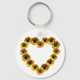 Sunflower Heart Key Ring