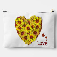 Sunflower Heart Large Toiletry Cosmetic Bag
