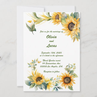 Sunflower Heart: Personalized Wedding Invitation