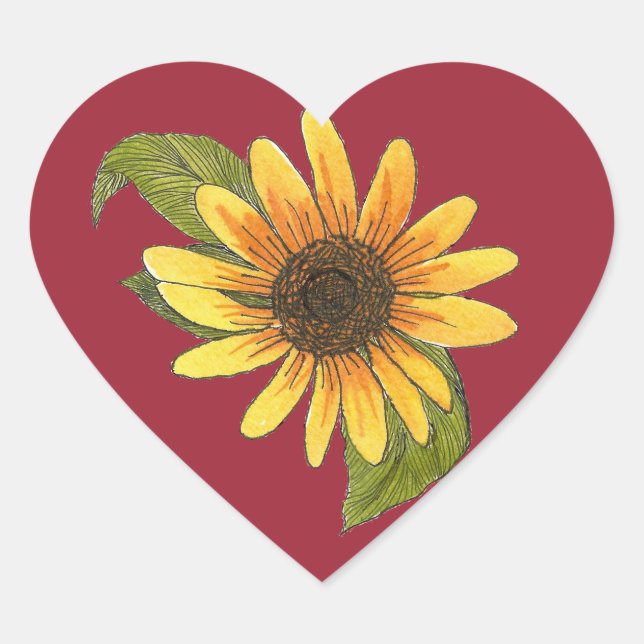 Sunflower Heart sticker (Front)