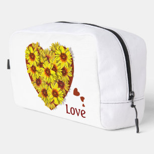 Sunflower Heart Toiletry Cosmetic Bag