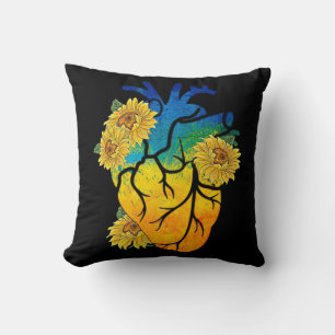 Sunflower Heart Ukraine Ukrainian Flag Stand With Cushion