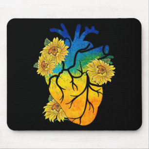 Sunflower Heart Ukraine Ukrainian Flag Stand With Mouse Mat