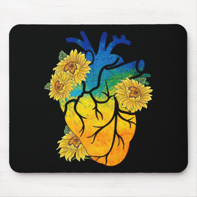 Sunflower Heart Ukraine Ukrainian Flag Stand With  Mouse Mat (Front)