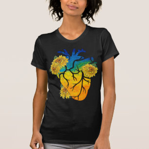 Sunflower Heart Ukraine Ukrainian Flag Stand With  T-Shirt