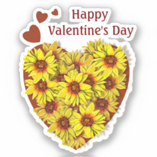 Sunflower Heart Vinyl Sticker