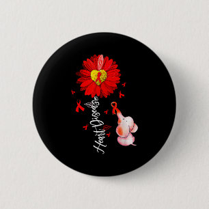Sunflower Heart Warrior Red Elephant Heart Disease 6 Cm Round Badge