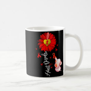 Sunflower Heart Warrior Red Elephant Heart Disease Coffee Mug
