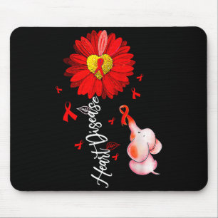Sunflower Heart Warrior Red Elephant Heart Disease Mouse Mat