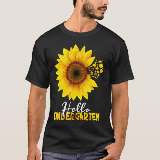 Sunflower Hello Kindergarten Happy First Day Of Sc T-Shirt