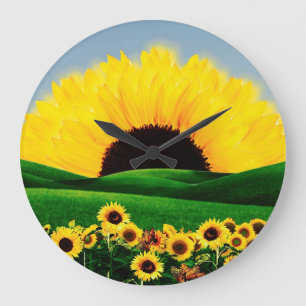 SUNFLOWER HILL LARGE CLOCK