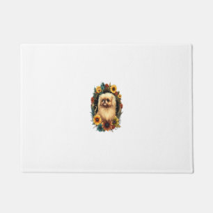 Sunflower Hippie Floral Pekingese Dog Doormat