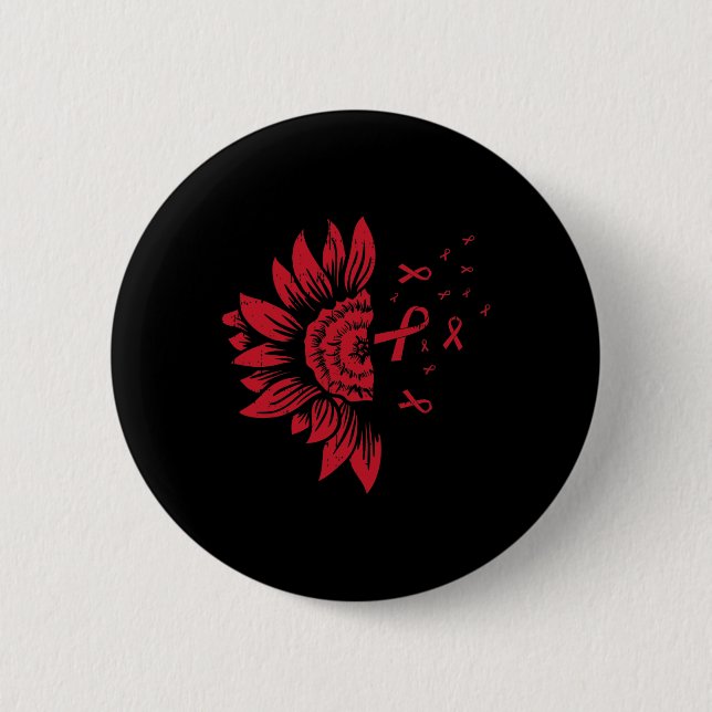 Sunflower HIV Aids Brain Aneurysm Stroke Cool Awar 6 Cm Round Badge (Front)