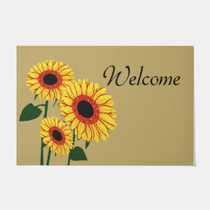 Sunflower Home Doormat, Trendy Welcome Mat