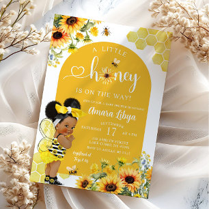 Sunflower Honey Bee Baby Shower Invitation