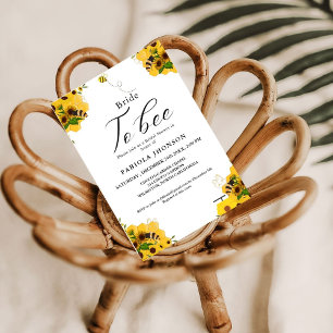 Sunflower Honey Bee Bridal Shower  Invitation