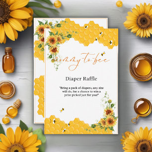 Sunflower Honeycomb Mummy-To-Bee Baby Shower Enclosure Card