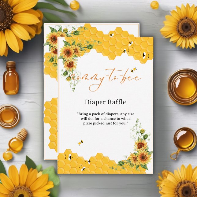 Sunflower Honeycomb Mummy-To-Bee Baby Shower Enclosure Card (Creator Uploaded)