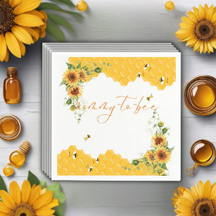 Sunflower Honeycomb Mummy-To-Bee Baby Shower Napkin
