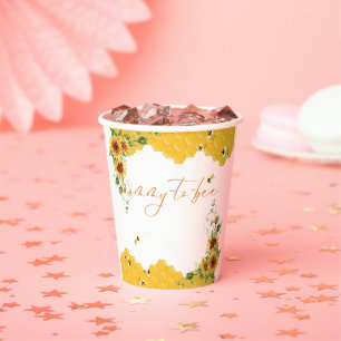 Sunflower Honeycomb Mummy-To-Bee Baby Shower Paper Cups