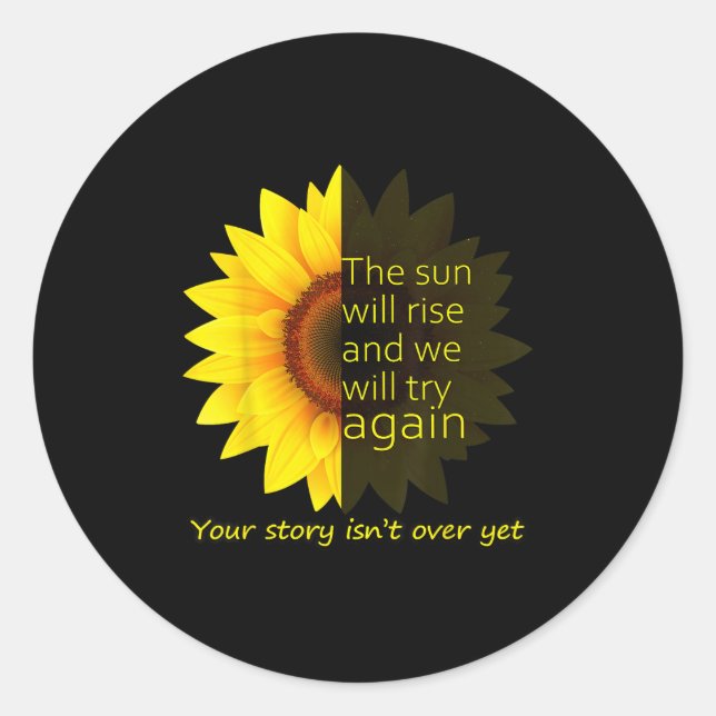 Sunflower Hope  Classic Round Sticker (Front)