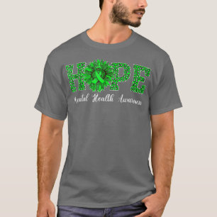 Sunflower Hope Green Ribbon Mental Health Awarenes T-Shirt