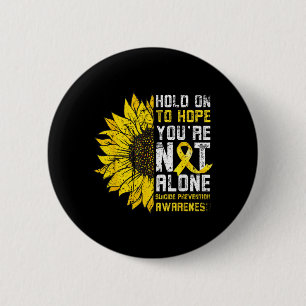 Sunflower Hope Suicide Prevention Awareness Yellow 6 Cm Round Badge