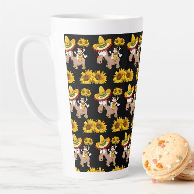 Sunflower Horse  Floral Latte Mug (In Situ)